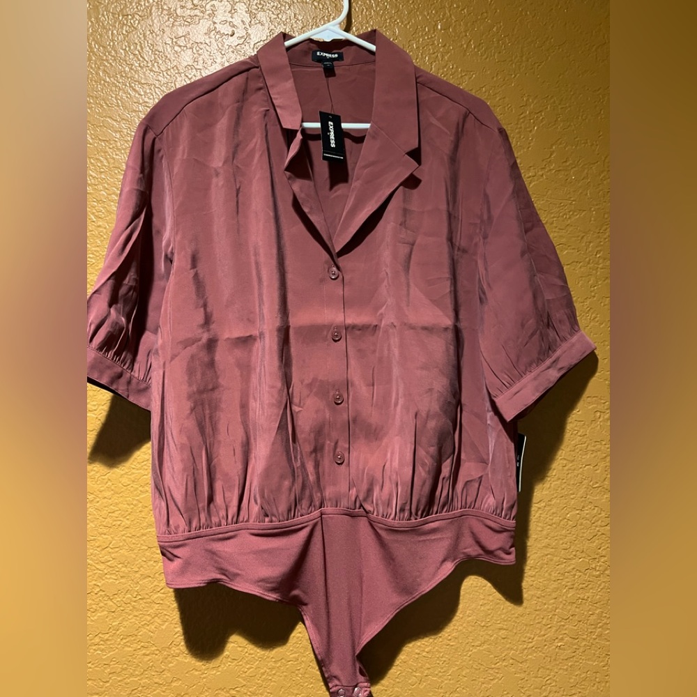 Express Button Up Thong Bodysuit